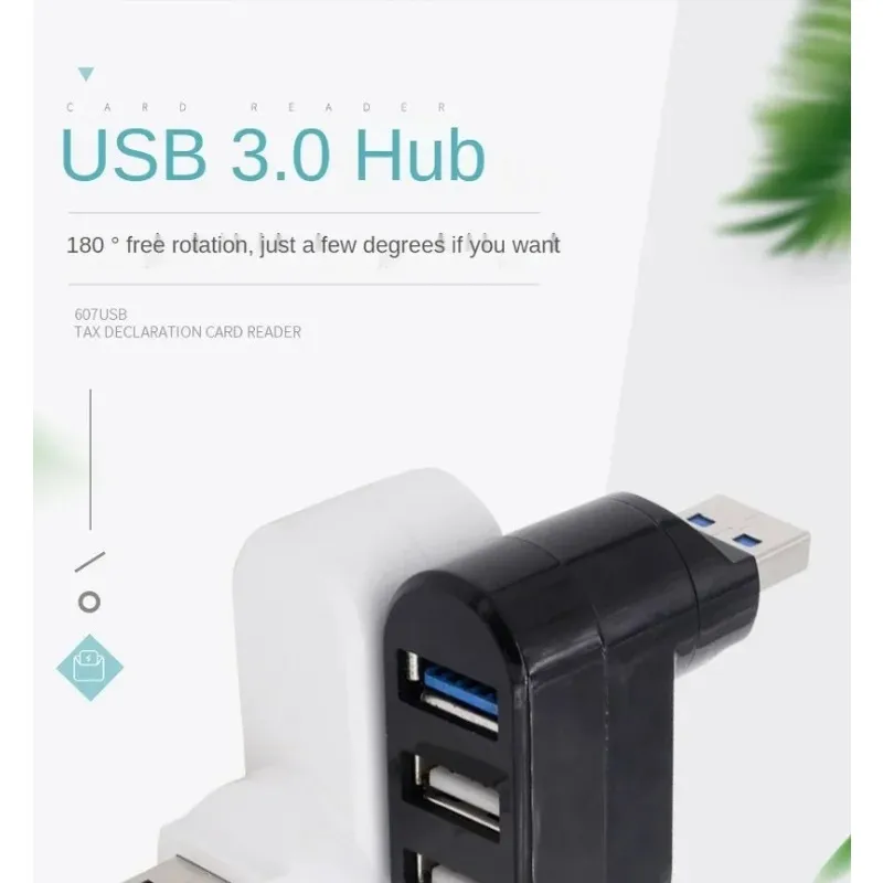 Mini Multi-3.0 Port Multi-Hub Adaptateur Multi-USB Hub USB Splitter Splitter Hub, adapté aux accessoires informatiques