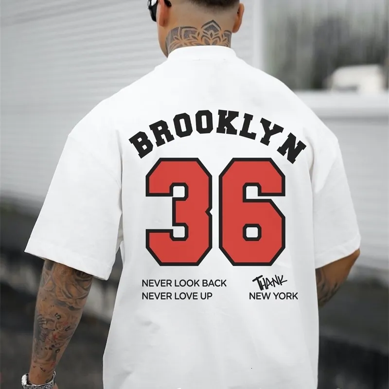 Fashion Brooklyn 36 T-shirt Men Summer Coton Tops Tees Casual Short Enleve Clothing Vintage Streetwear Harajuku Y2K T-shirt 240418