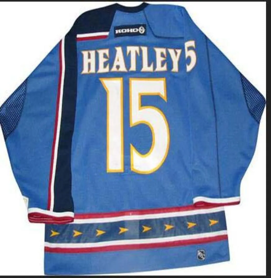 Custom Men Youth Women Vintage 15 Dany Heatley Atlanta Thrashers 2003 Hockey Jersey Size S5xl ou Custom n'importe quel nom ou numéro5030445