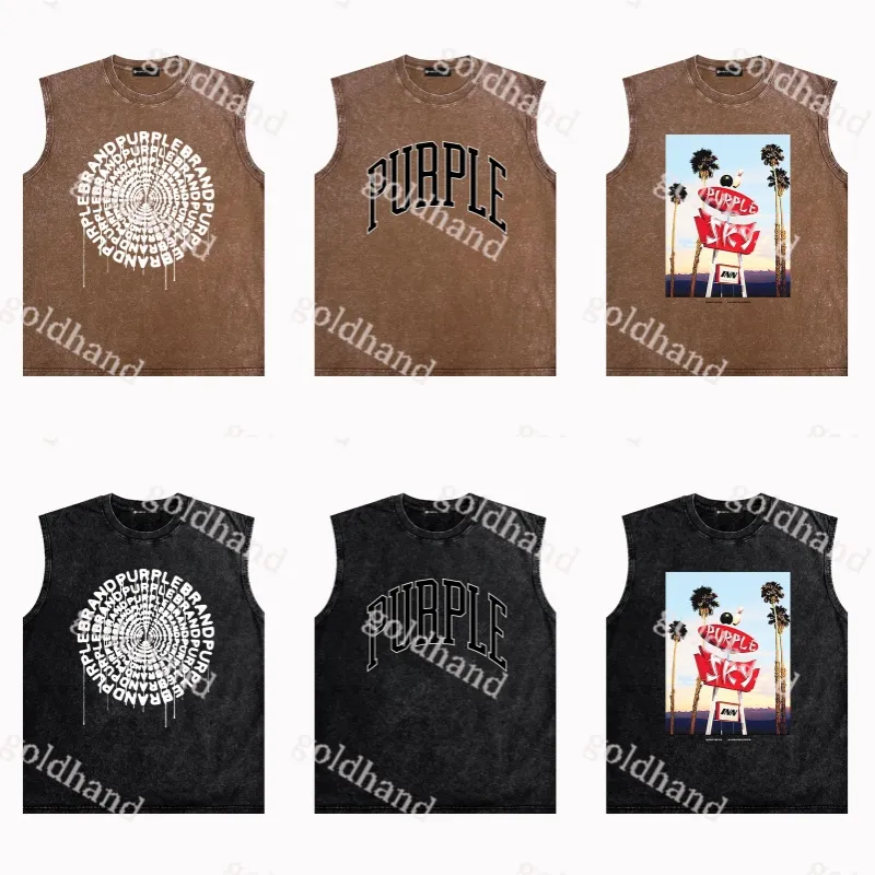 Modeheren schoudervest losse tanktops ontwerper katoen mouwloze t shirts kleding