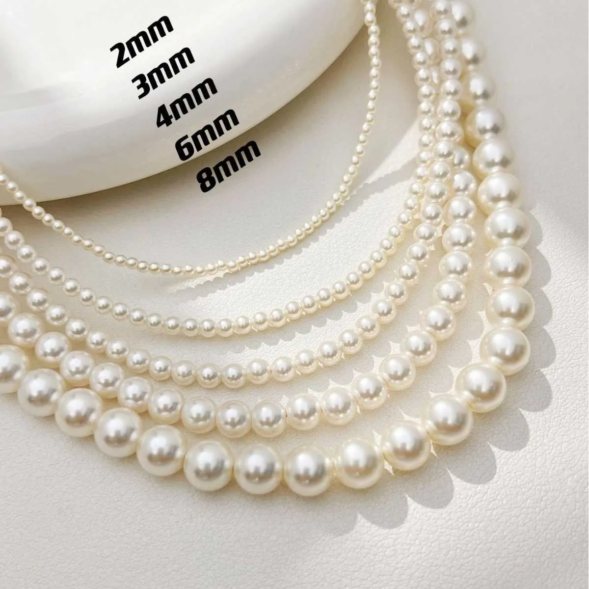 Versatile Womens Japanese and Korean Style Fashionable and Elegant High Brightness Shijia Korean High Grade Pearl Necklace