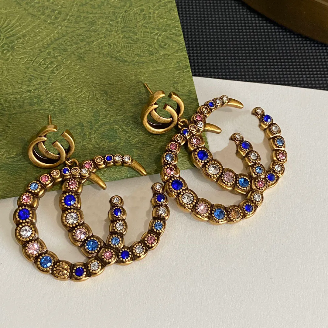 Дизайнерские серьги с бриллиантовым цветным драгоценным камнем серьги для женщин для женщин G Ювелирные серьги подарок