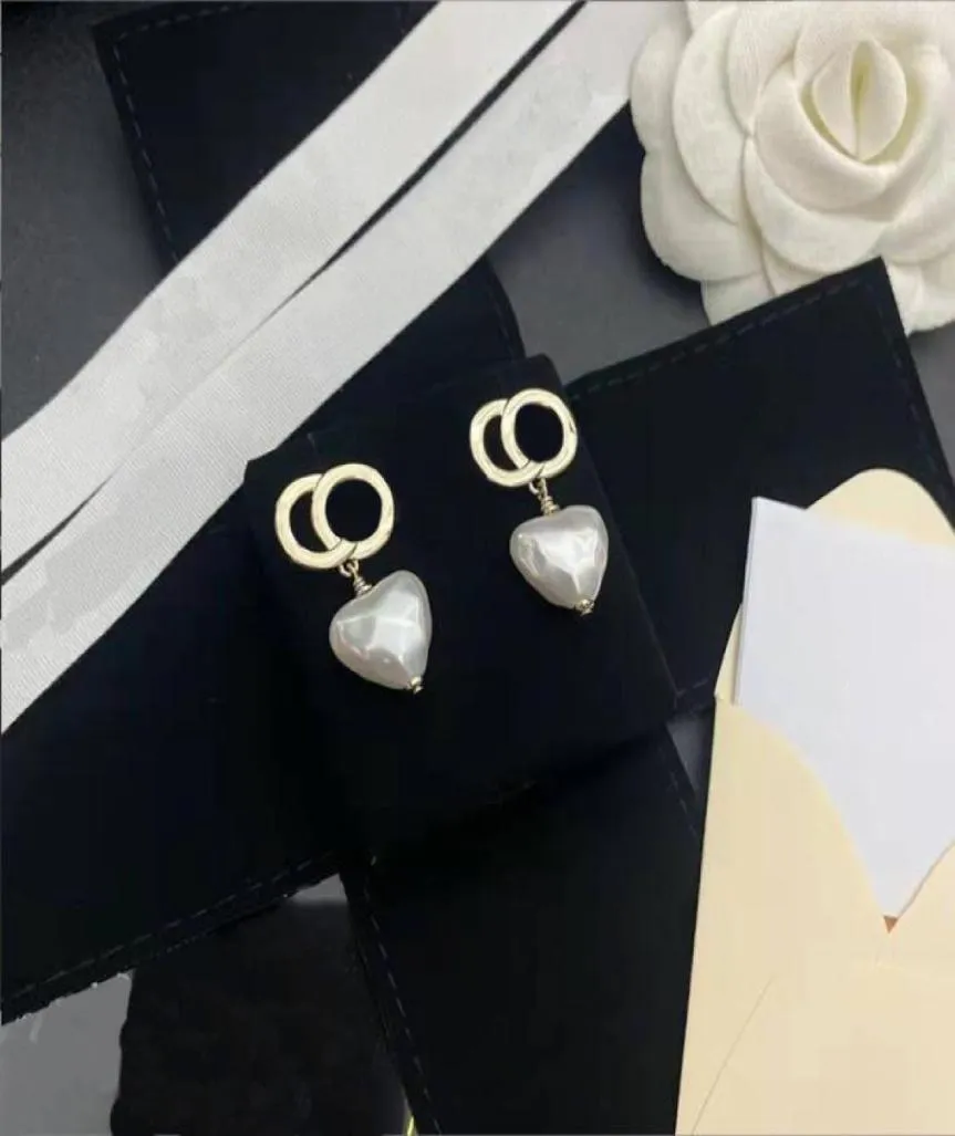 Kolczyki biżuteria 18K Gold Studed Womens Designer Earring Ear Studs Letter Diamonds Luxurys Golden Fashion for Gilr Valentine4316014