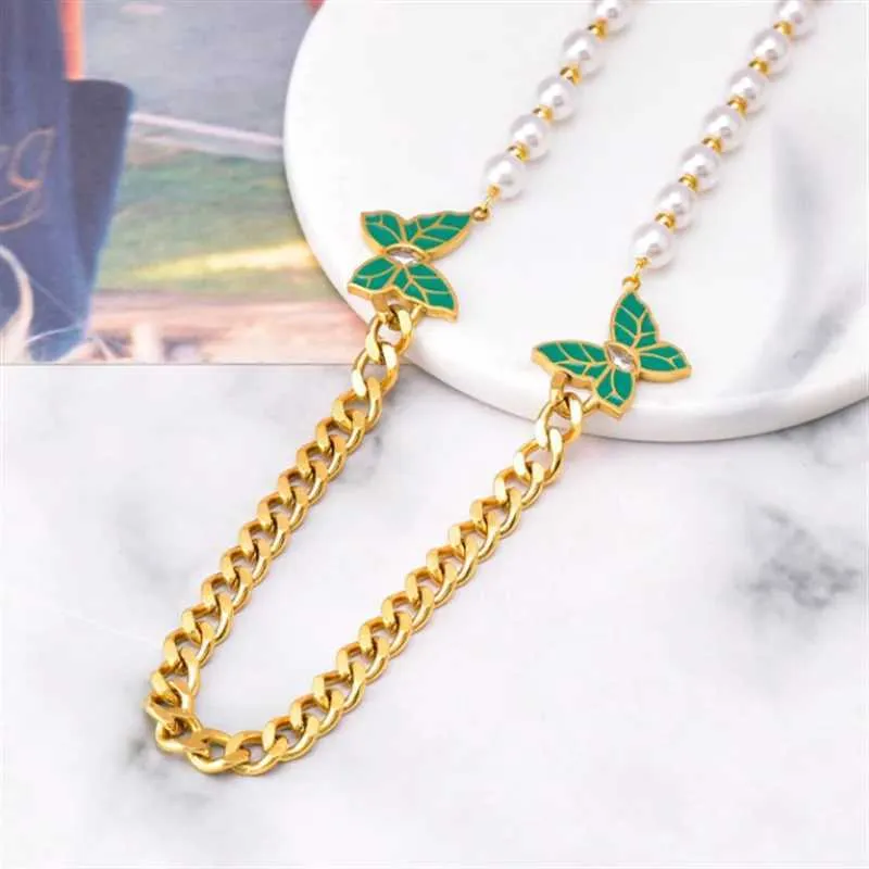 316L Stainless Steel New Fashion Fine Jewelry Zircon Pearl Green Butterfly Charm Chain Necklaces Bracelets Earrings For_voghion.com