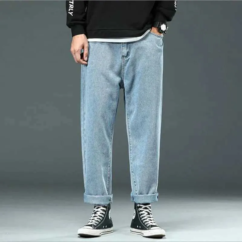 2020 Fashoins Men Jeans Straight Loose Trousers Hip Hop Strtwear Harem Pants Casual Mens Baggy Jeans Plus Size 44 46 48