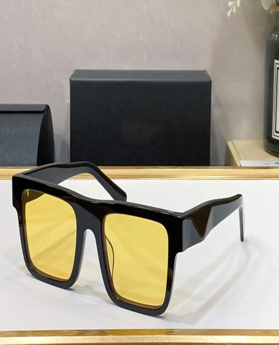 Posadowaj nowe okulary przeciwsłoneczne o chłodnej modzie dla kobiet Kobiet okulary czarna rama żółta obiektyw ochronny UV400 jest wyposażony w case3366085