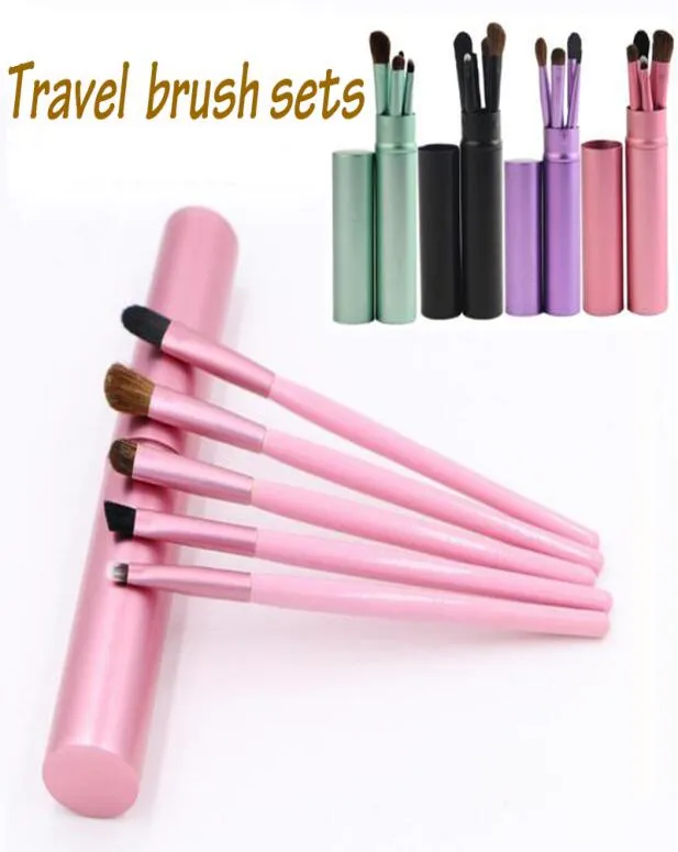 5pcs Travel Portable Mini Eye Makeup Brushes Set for Eyeshadow Eyeliner Eyebrow Lip brues Make Up Brushes kit Professional too2021672