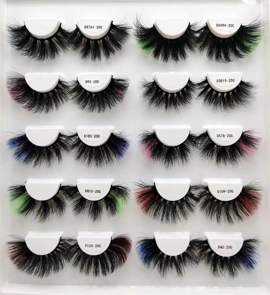 Colorful Eyelashes 3D Color Eye Lashes Natural Long Colors Eyelash Dramatic Makeup Fake Lash Party Colored Eyelash for Cosplay Hal6441977