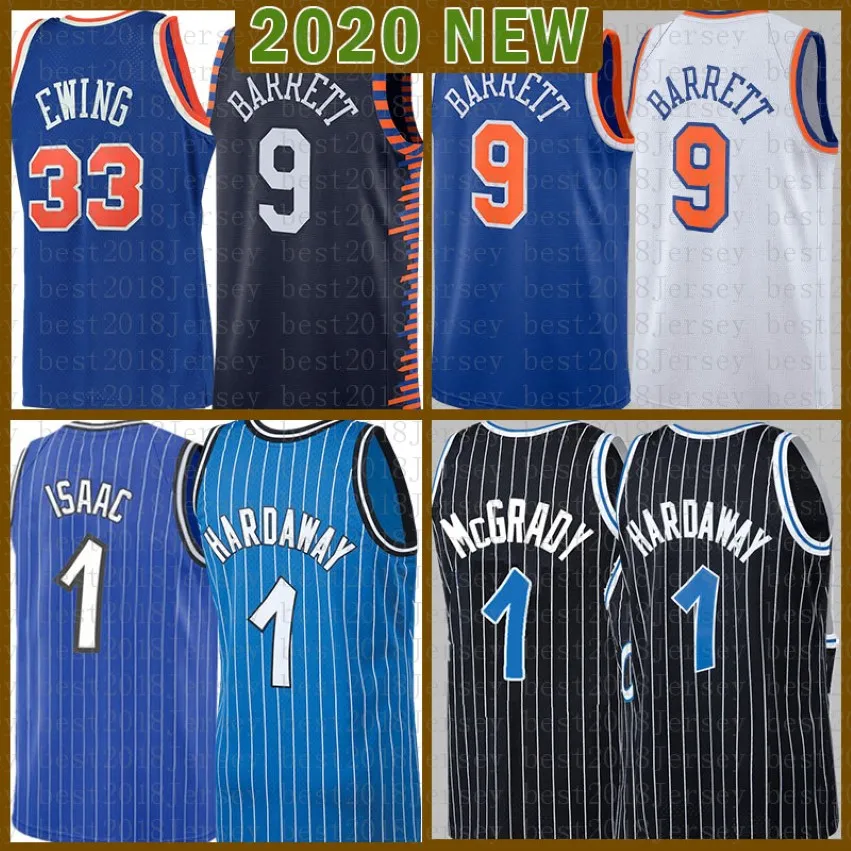 2021 Nieuwe basketball jersey Mens Penny 1 Hardaway Mesh Tracy 1 McGrady Retro RJ 9 Barrett Cheap Patrick 33 Ewing Orange 241l