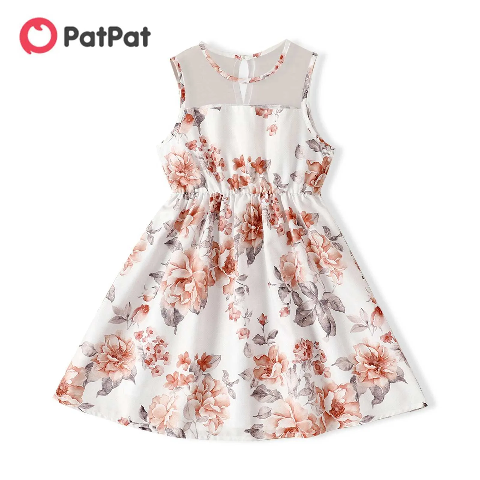 Платья девочки Pt Childrens Floral Print Дизайн экрана рукавочного рукавов Drassl240508