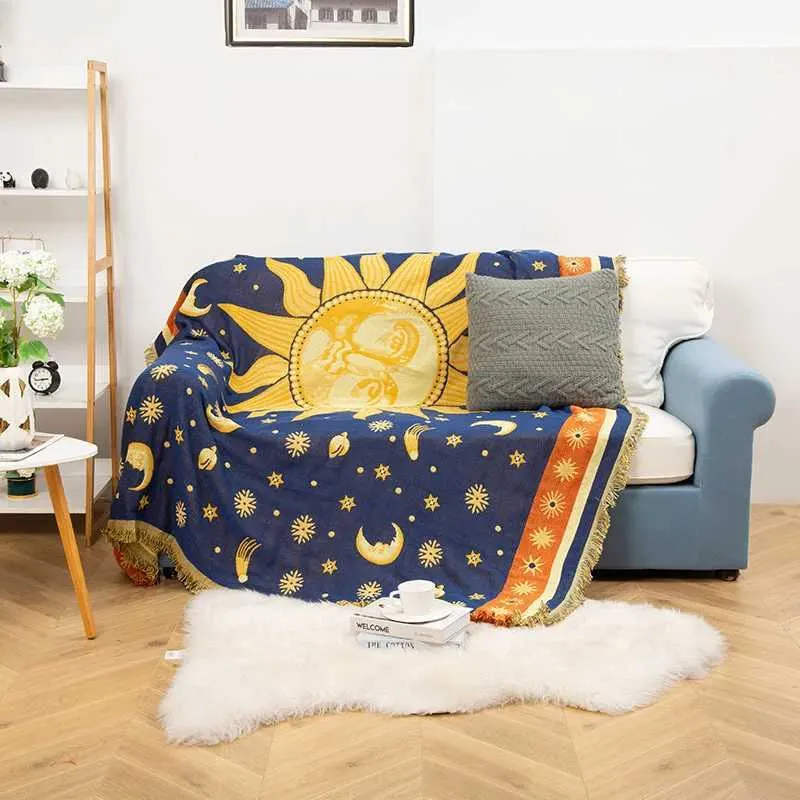 Coperte Sun Moon Star Apollo Designer Designer divano Copertina sedia da sedia da salone Coppata arazzi da letto esterni esterni alti sabbi