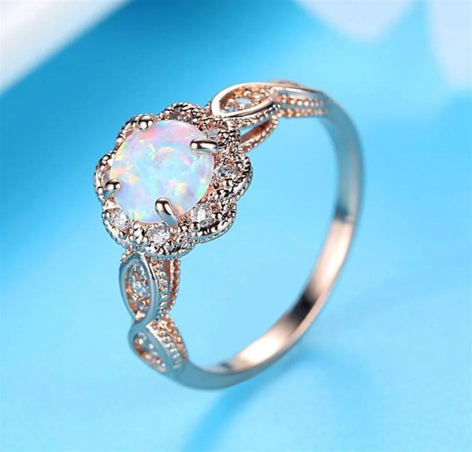 Обручальные кольца Рекомендую ювелирные изделия роскошные опальные женские кольцо с регулируемым размером для женщин Girls Vintage32529485473
