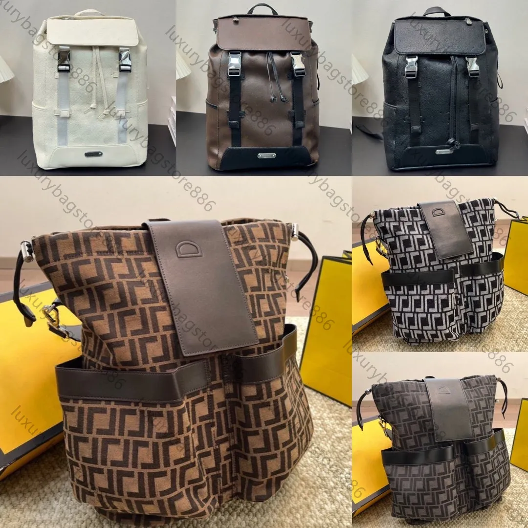 Neue hochwertige Designer -Tasche Männer und Frauen Rucksack Fashion Schoolbag Classic Presbyopia Drucken natürlicher Kieselleder -Leinwand große Kapazität Laptopbeutel