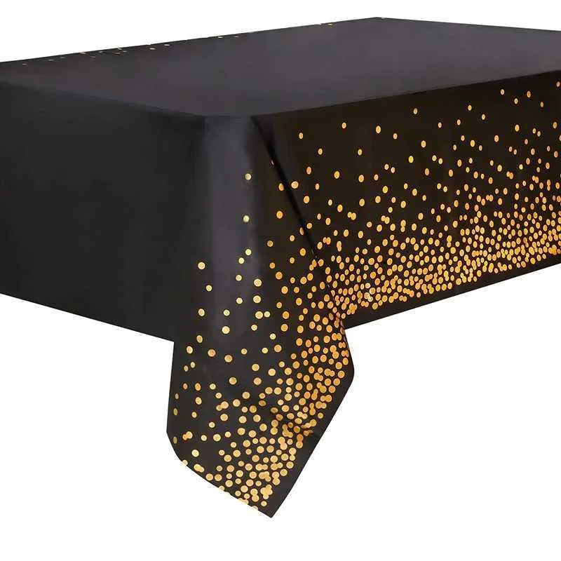 Dink per stoviglie usa e getta CenterDecotionCorationCopper Black Dot Table Coverbirthday Novelgold and Silver Ball Q240507