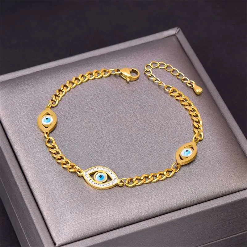 Súprava šperkov evil eye z nehrdzavejúcej ocele so zirkónom_voghion.com