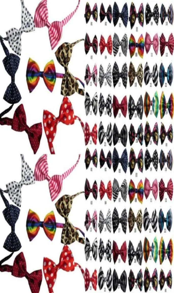 100pclot Factory New Colorful Handmade Adjustable Dog Pet Tie butterfly Bow Ties Cat Neckties Dog Grooming Supplies 40 color6866650