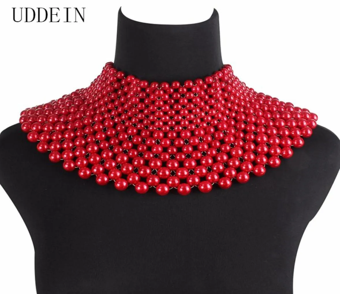 UDDEIN Fashion Indian Jewelry Handmade Beaded Statement Necklaces For Women Collar Bib Beads Choker Maxi Necklace Wedding Dress 227097230