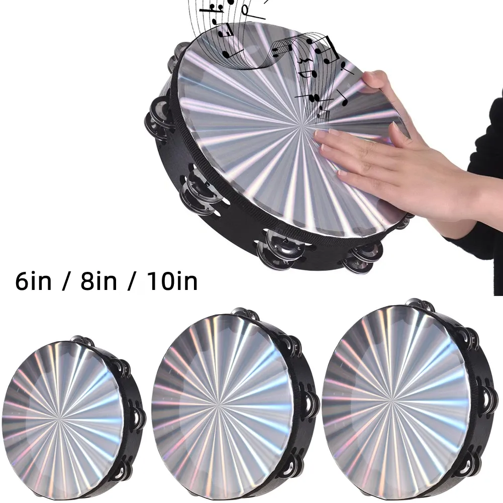 Instrument trumman tamburin dans handtrumma handhållen lättvikt musikinstrumentparti slagverk 6in 10in ersättning sång