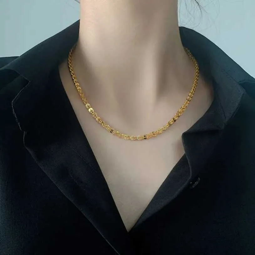 Gold Chain Bracelet Minimalist Feather Bangle Stainless Steel_voghion.com