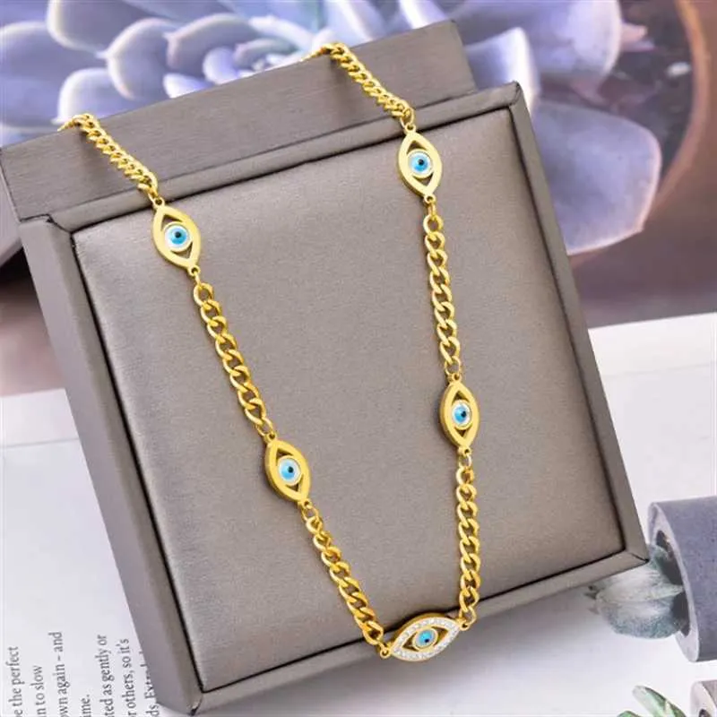 Súprava šperkov evil eye z nehrdzavejúcej ocele so zirkónom_voghion.com