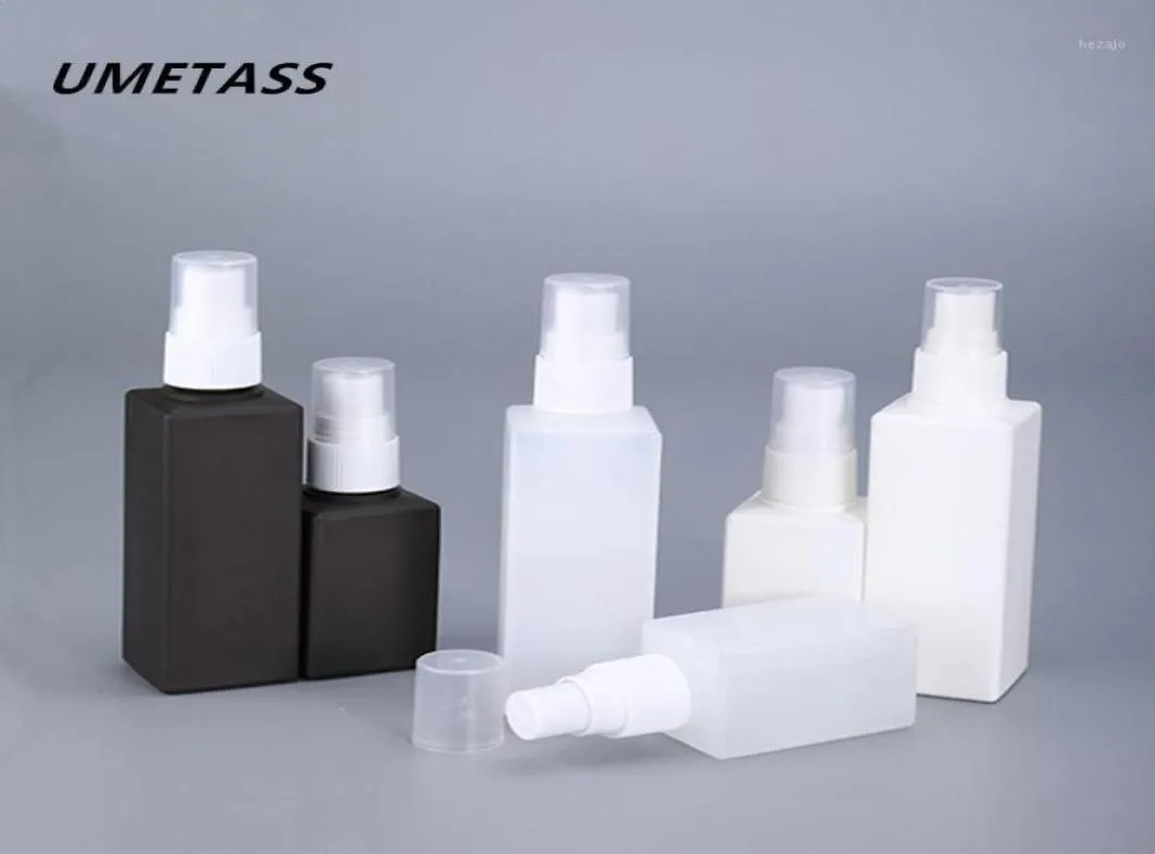 Botella de spray de niebla fina de Umetass Square 50ml 100 ml de contenedores cosméticos de plástico de PE Bottles de viaje 1pcs11765932