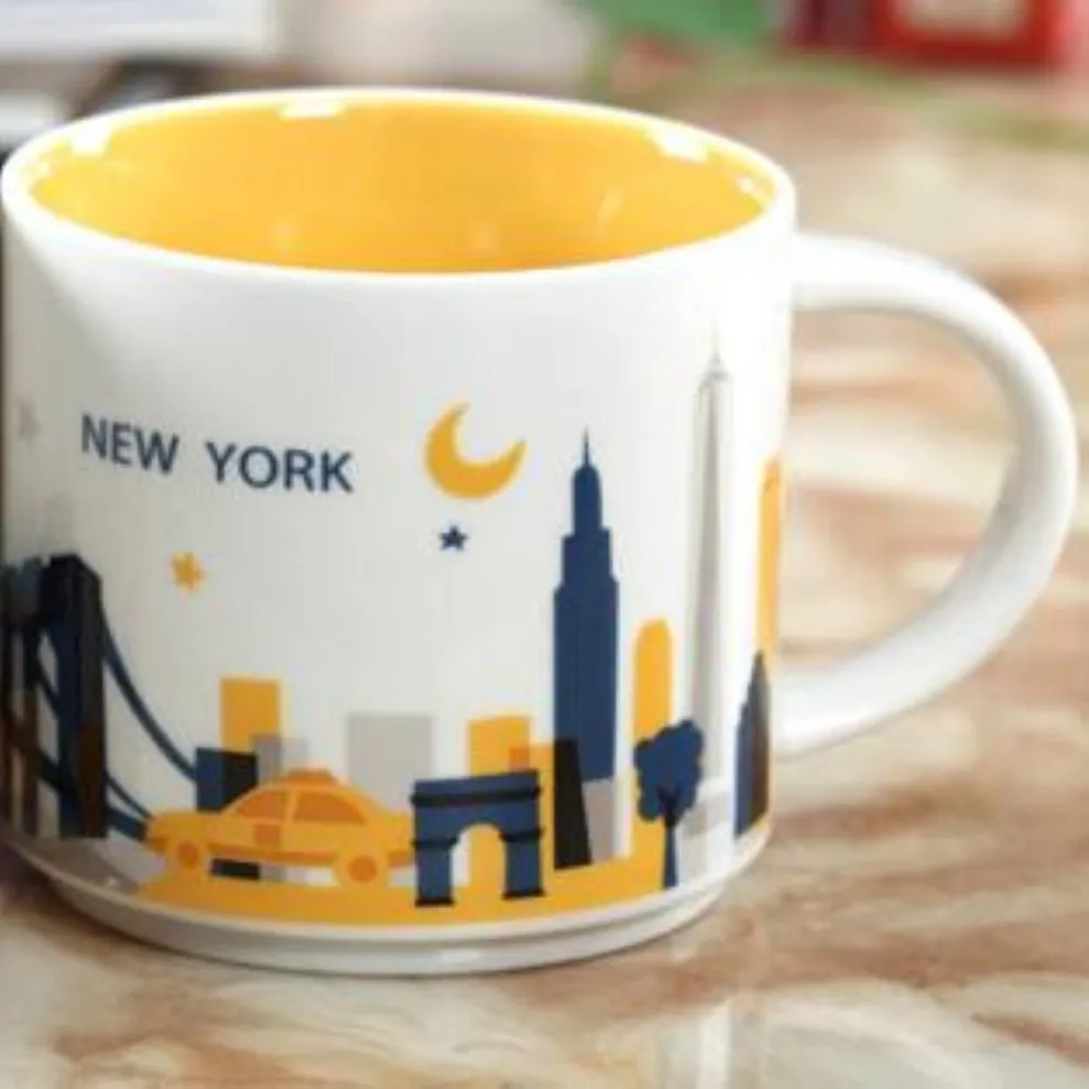 14oz capaciteit keramische ttarbucks stad mok Amerikaanse steden beste koffiemug cup met originele doos New York City 2659