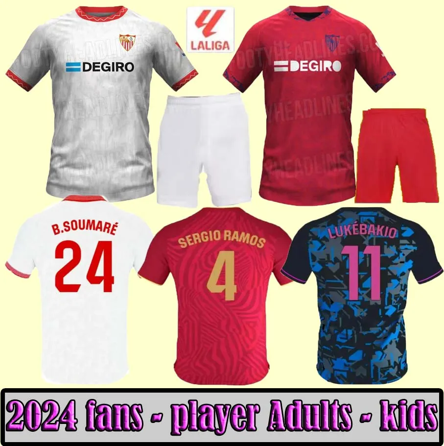 SEVILLE 2024 2025 Sevillas Soccer Jerseys Home Away 3rd 23 24 L.Ocampos Suso Jong Maillot Gudelj K.Rekik Tecatito Munir Rafa Football Shirt