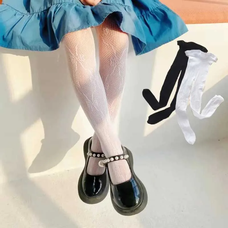 Детские носки 1 пара модные колготки для Gils Sweet Princess Lace Bow Candyhose для детей, девочка, лето, тонкая эластичная рыбная сеть, чулки, чулки для рыбки
