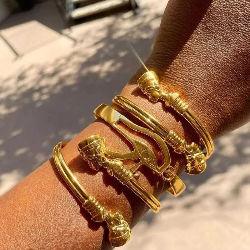 Bracelets à breloques de la reine égyptienne Néfertiti pour femmes et hommes Bracelet réglable pour couple africain Bracelets HipHop Punk Bijoux_voghion.com
