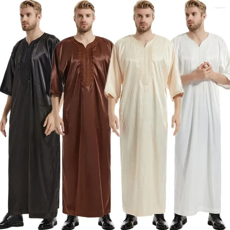 Abbigliamento etnico abito musulmano uomini jubba thobe arabia saudita kaftan mediorientale abaya eid ramadan thoum abito islamico caftan abayas