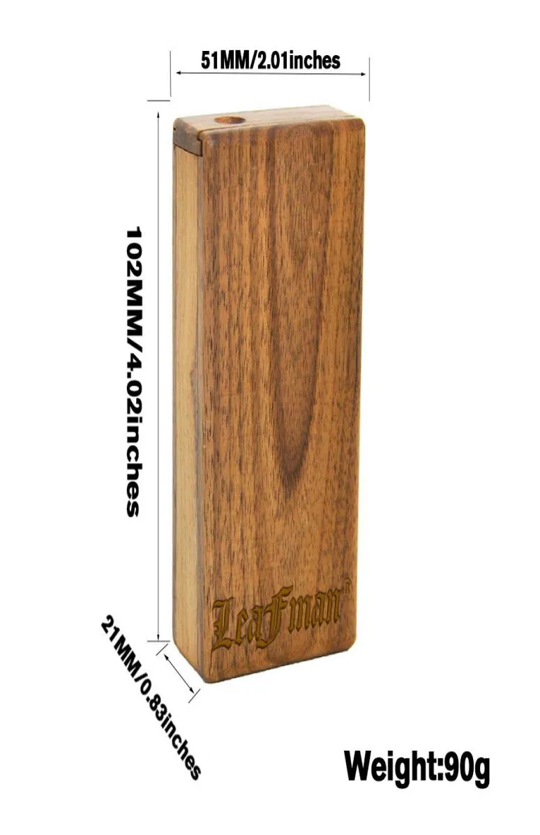 Leafman Wood Dogout Case 102 mm手作りの木製ダグアウトセラミックワンヒッターメタルクリーニングツールタバコ喫煙パイプWhole2849965