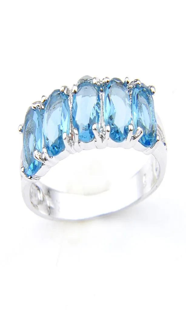 LuckyShine Neuankömmlinge Voller neuer ovaler Sky Blue Blue Topaz Gemstone 925 Sterling Silber für Frauen Charme Geschenkparty Ringe Schmuck R9752769