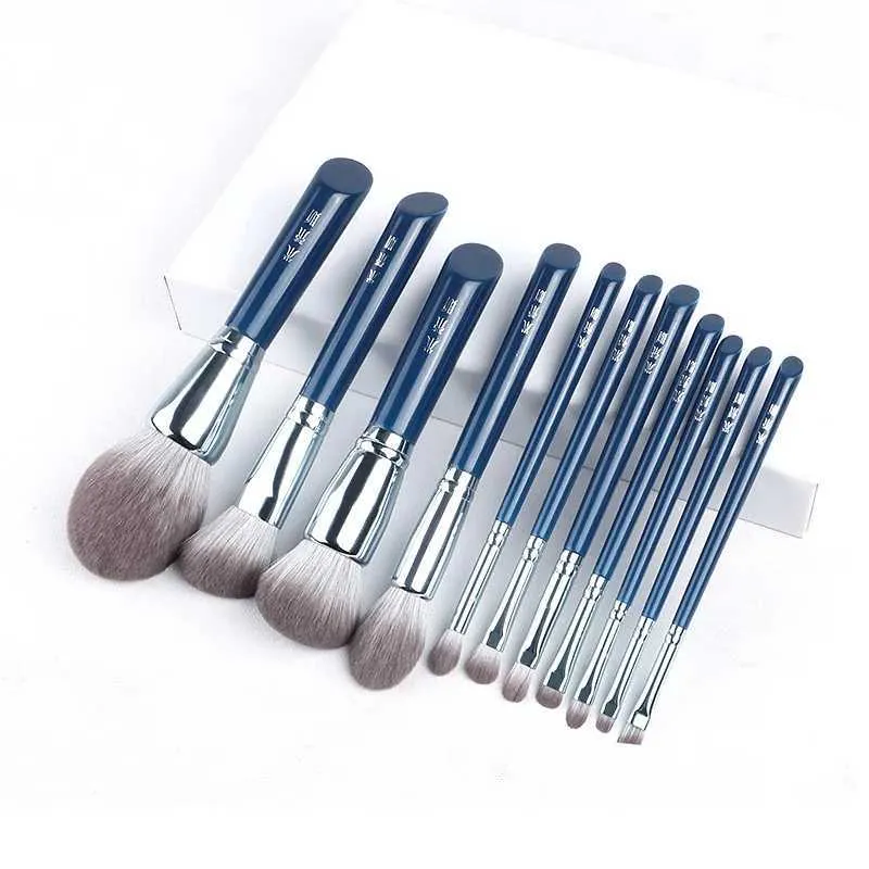 Makeup Brushes Mydestiny Brush Sky Bleu 11 Ultra Soft Fiber Set avec des cheveux synthétiques de haute qualité et de crayons pour les yeux Q240507