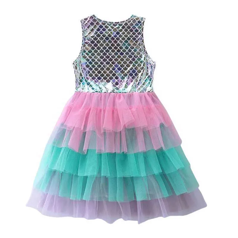 Flickas klänningar hoppande mätare 3-8 år polyester ärmlösa sommarfest flickor klänningar prinsessan småbarn lager baby tutu frocks kläder barnl2405