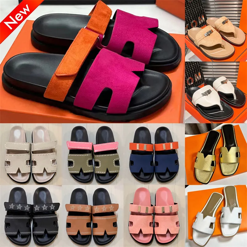 New Designer Sandals women slides slippers chypres sandal leather slide slipper Suede Luxury sliders men womens shoes platform slide Summer flat beach sandal 35-42