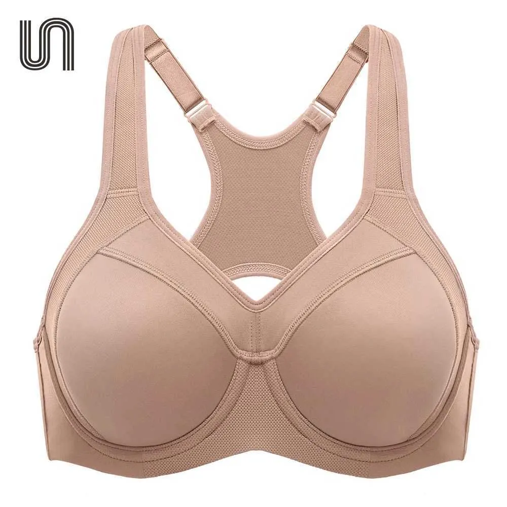 Sous-vêtements actifs à haut impact Sports Bra Raceback Sous-armatures sous-emprises légèrement rembourrées Tops Fitness Sportswear Underwear Femmes plus cuives D240508