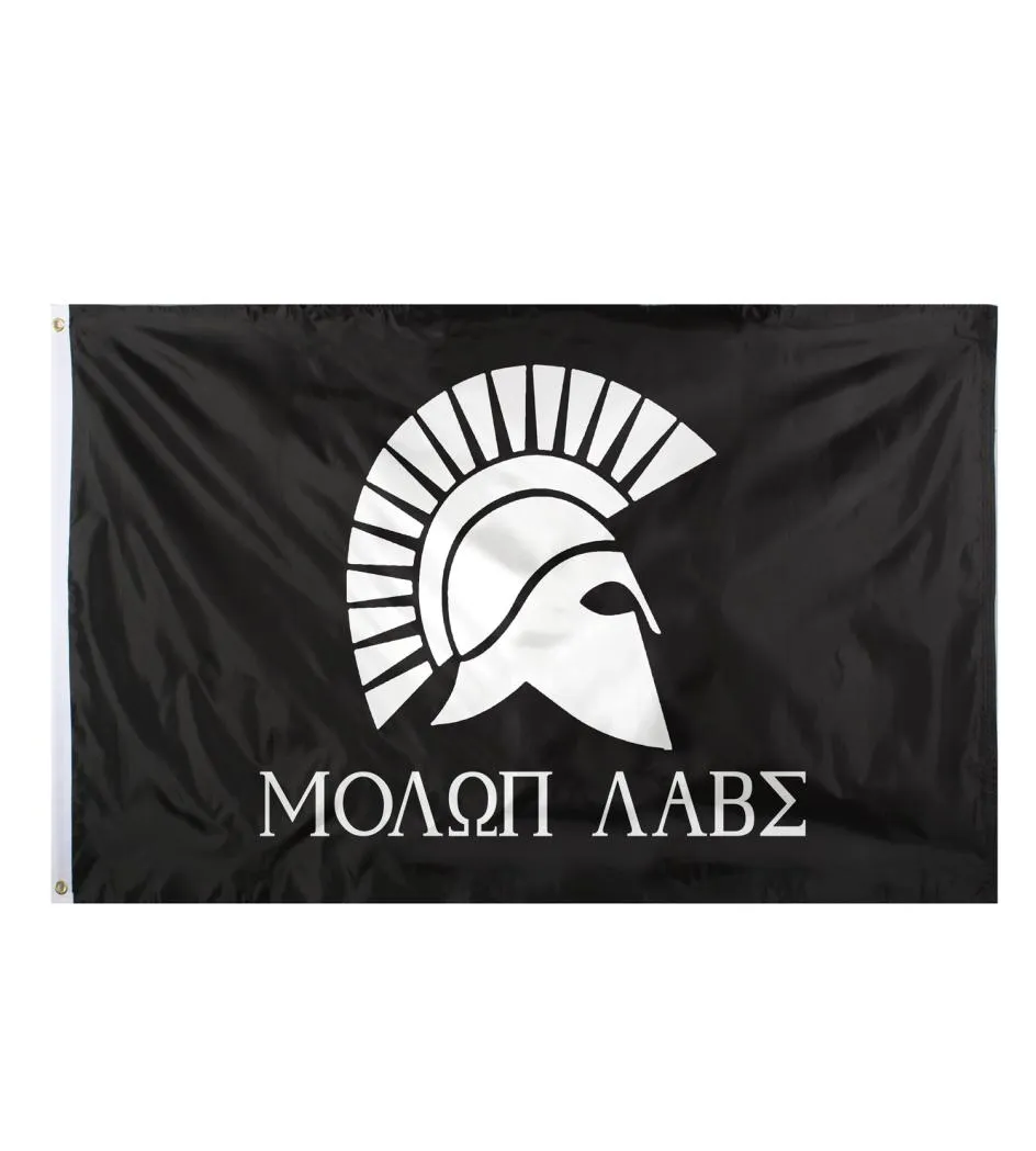 3x5fts 90CMX150CM Greek Spartan Molon Labe Flaga Przyjdź i weź go bezpośrednio 9522579