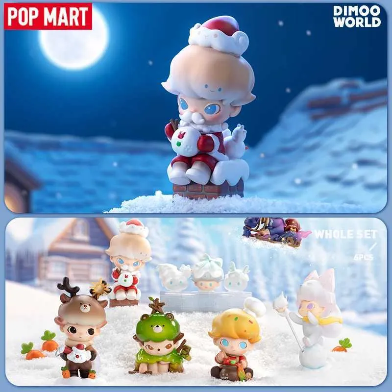 Blind box MART DIMOO Letters from Snowman Series Mystery Box 1PC/6PCS POPMART Blind Box Action Figure Christmas Gift Cute Toy T240506
