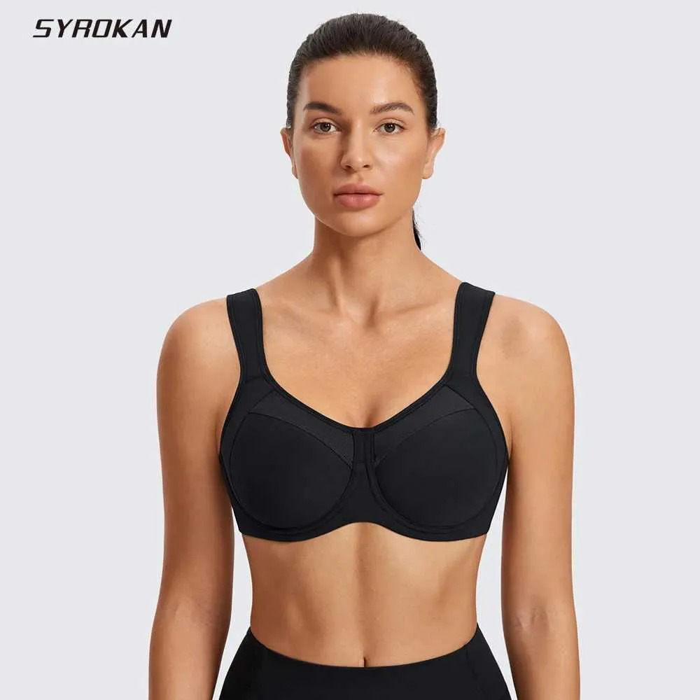 Actief ondergoed sportbeha's voor vrouwen met een hoge impact Port underwire volledige dekking lichtgevulde lopende loop gym workout bh -schokbestendig D240508