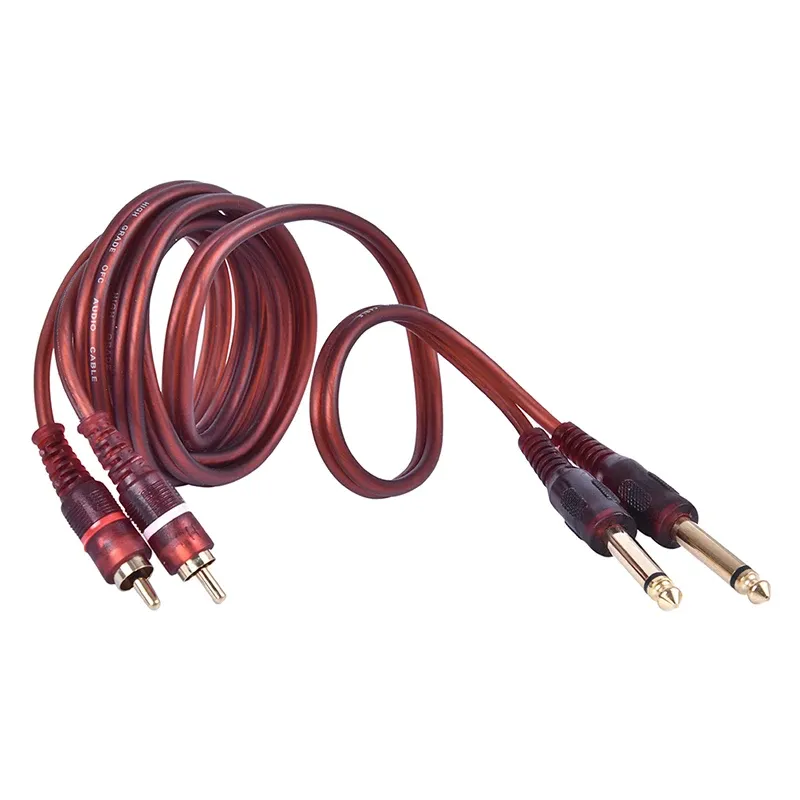 Instrument Neuankömmlinge 1PC 1,5 m Kabel, Dual RCA männlich bis zwei 6,35 mm 1/4 Zoll männliches Mixer -Audiokabel
