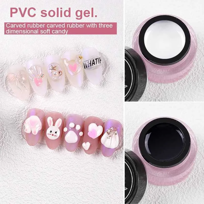 Gel de unhas 3d Geral Clay Cola macia modelo de escultura na unha PVC Decoração de gel sólido 8ml tslm1 q240507