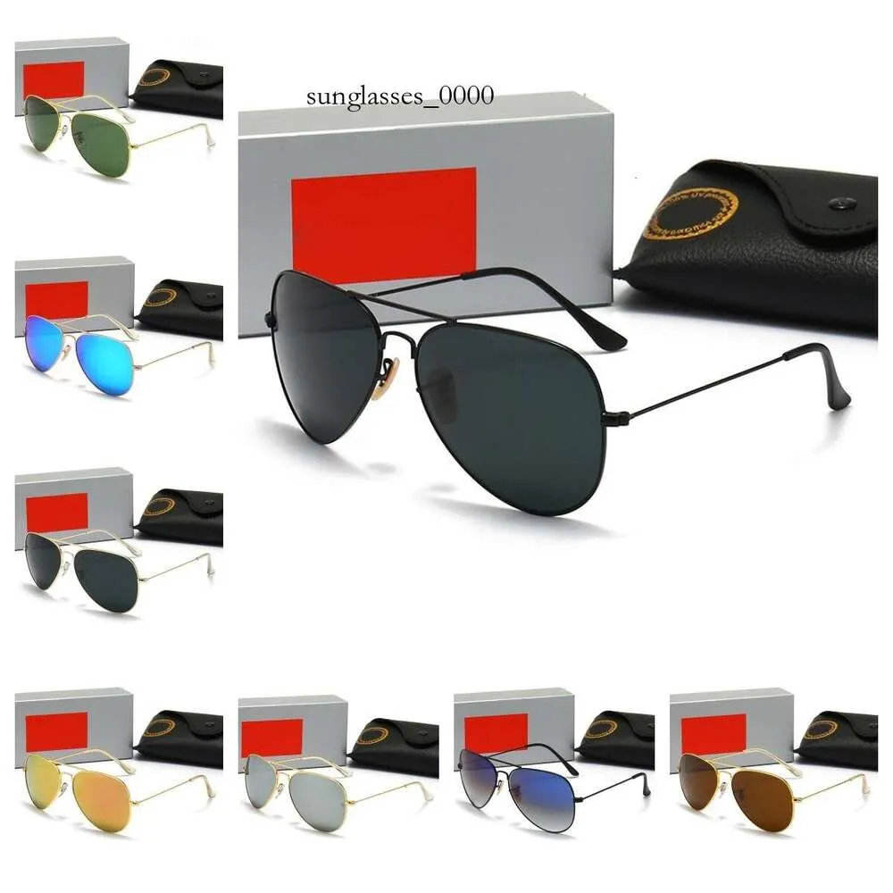 Rays de haute qualité hommes Femmes Verre Lens de soleil Lunettes de soleil Vintage Pilot Aviator Wayfarer Brand Sun Grasses Band UV400 Interdire Ben avec boîte et boîtier 9576