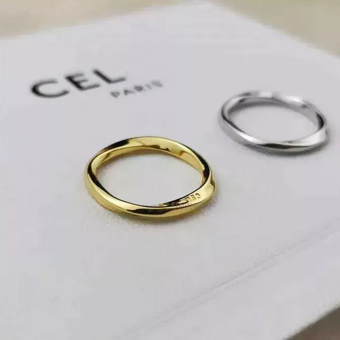 vintage nowe projektanty pierścienie zespołowe dla kobiety pary pierścionek zwykły cienki minimalistyczny Pierścień designu Modny ogon Nieregularny skręt