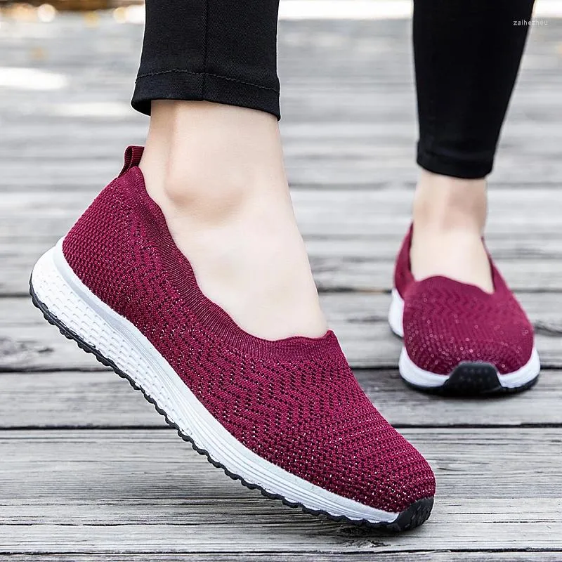 Casual Shoes Summer Women Vulcanized Mesh Breattable Sneakers glid på kvinnor Flats Loafers Boat Woman Zapatos Mujer