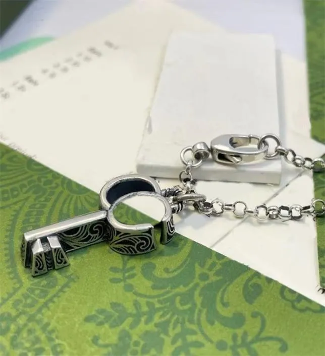 Mens Hiphop takı için klasik tasarım anahtar kolye tasarımcısı oyma desen zinciri kolye kaplamalı gümüş paslanmaz çelik woma5289289