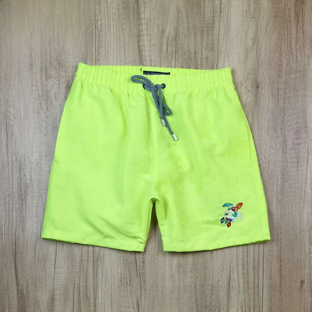 SEA TORTLE VILEBREQUIN PLACE Shorts avec un pantalon de surface de développement de l'eau Original Pantalon de plage de motif de couleur solide d'origine 393