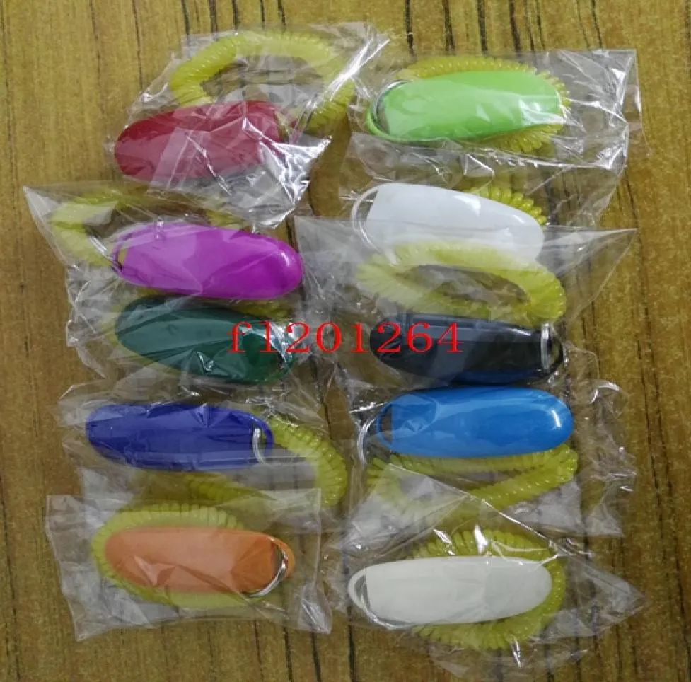 10pcslot Whole Fashion Dog Pet Click Scaccia di addestramento Clicker Aiuto Mix di polso Colors3560967