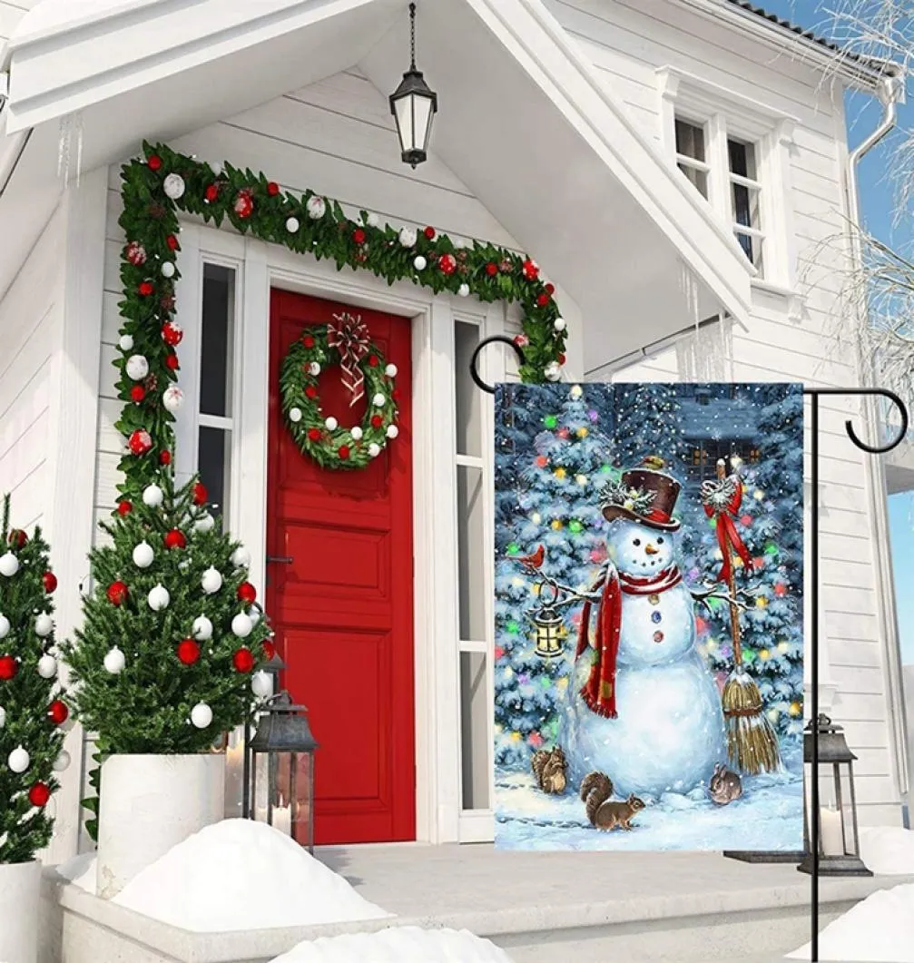 Nieuwe kerstvlag en zegen Postcard -serie tuinvlag dubbele printing kerstman hangende foto zonder vlag 30 45cm t502472754