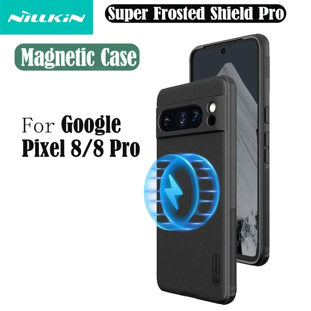 Gevallen voor Google Pixel 8 Pro Magsafe Case Nillkin Frosted Shield Pro Magnetic Case Wireless Charge TPU PC Achteromslag voor Google Pixel8