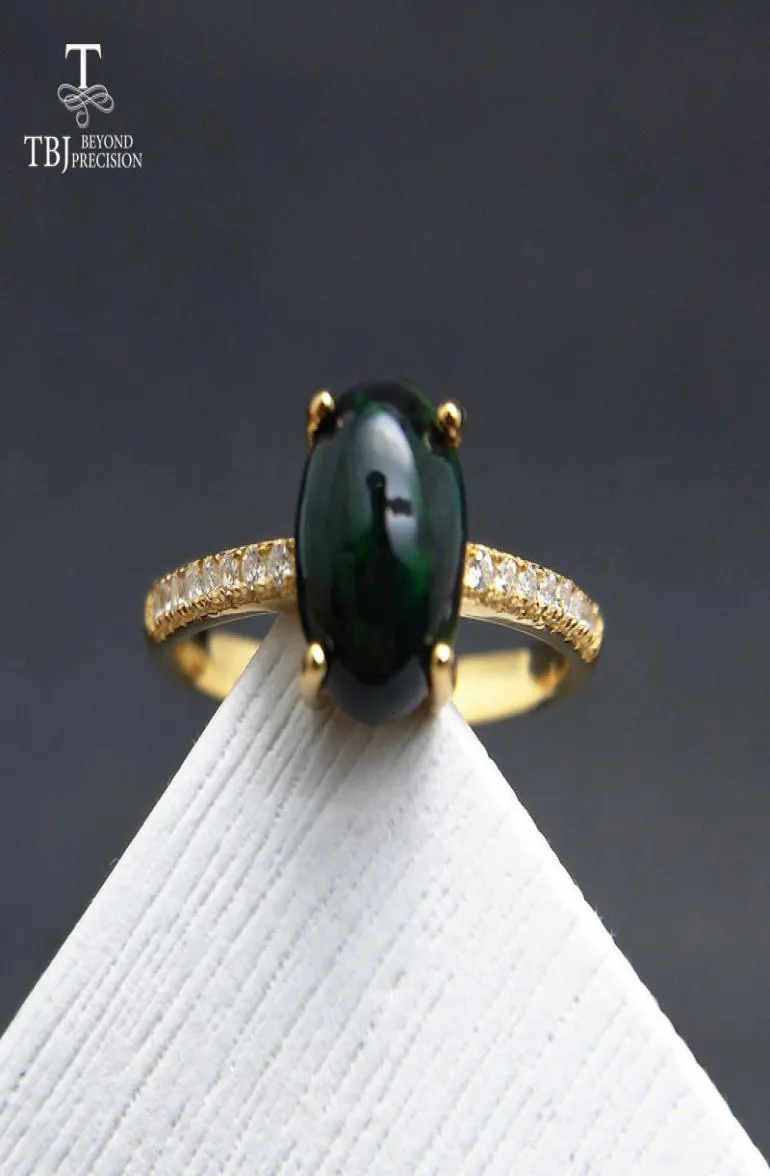 TBJBLACK Эфиопский опал овальный овальный срез 68 -мм натуральное классическое кольцо Gemstone в 925 стерлинговых драгоценностях с подарочной коробкой 2011136085891